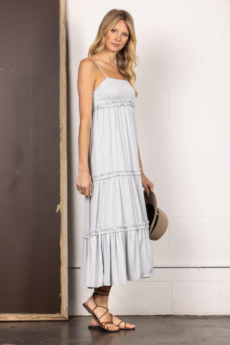Blue Ruffled Maxi Dress