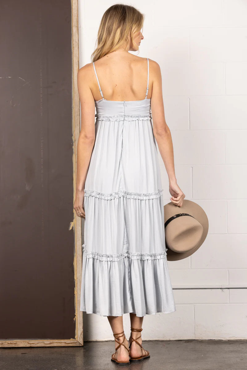 Blue Ruffled Maxi Dress